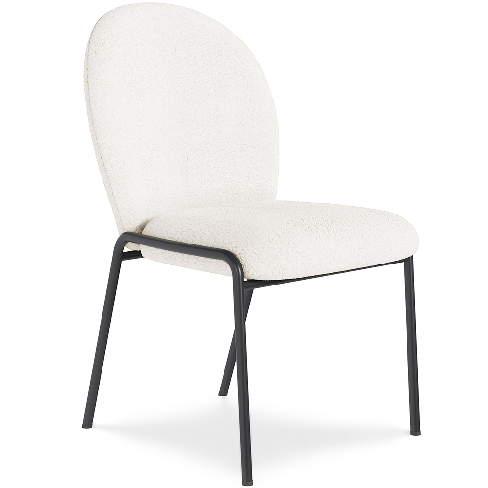  Buy Dining Chair - Bouclé Fabric Upholstery - Toler White 60627 - in the UK