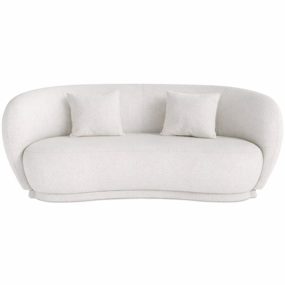  Buy Curved Sofa - 3 Seater - Boucle Fabric - Onda White 60628 - in the UK