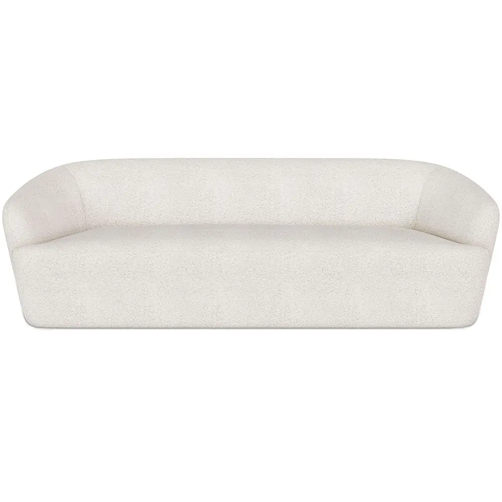  Buy Curved Sofa - 3 Seater - Boucle Fabric - Curva White 60630 - in the UK