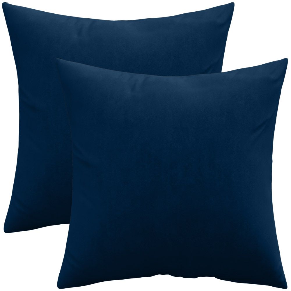  Buy Pack of 2 velvet cushions - cover and filling - Lenay Dark blue 60631 - in the UK