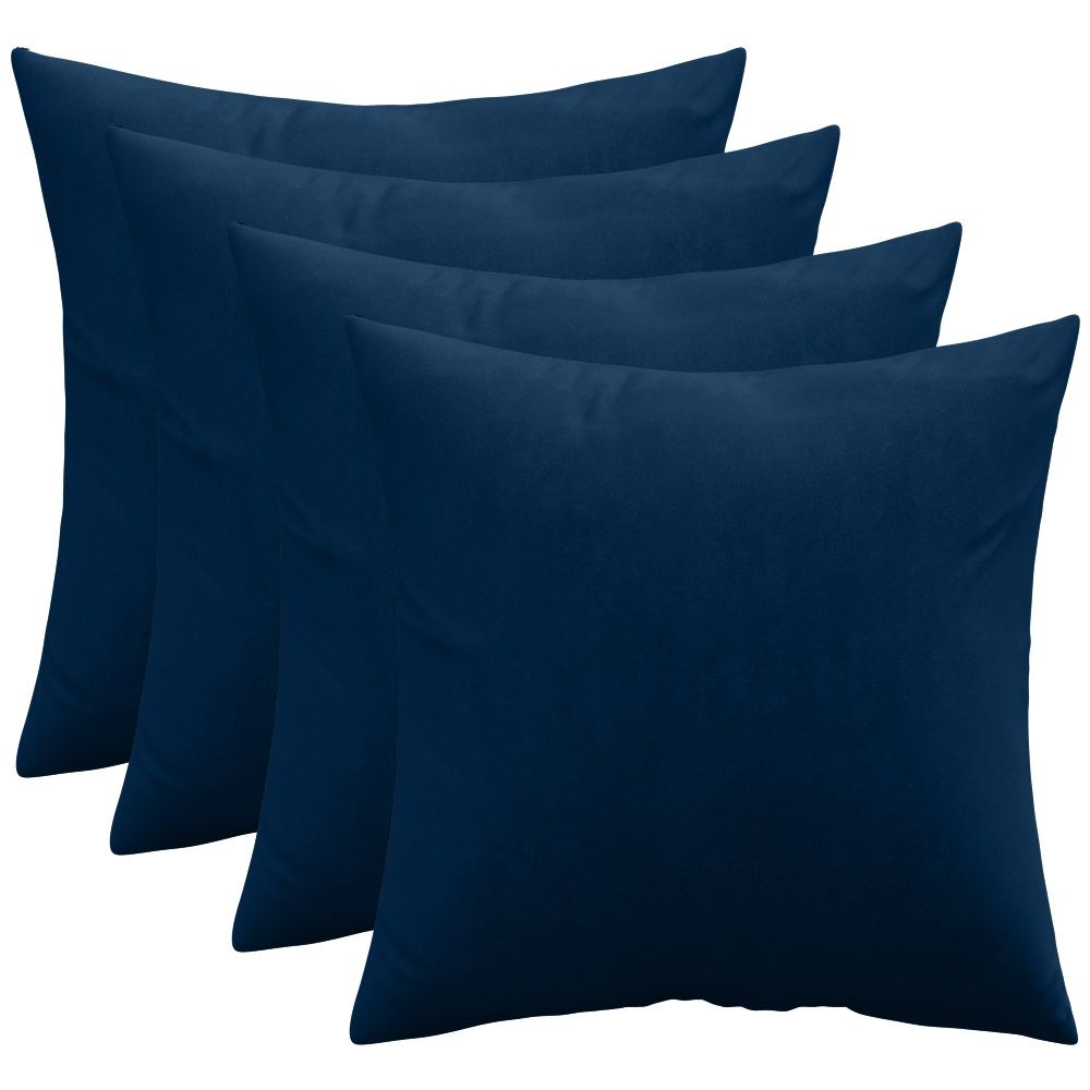  Buy Pack of 4 velvet cushions - cover and filling - Lenay Dark blue 60632 - in the UK