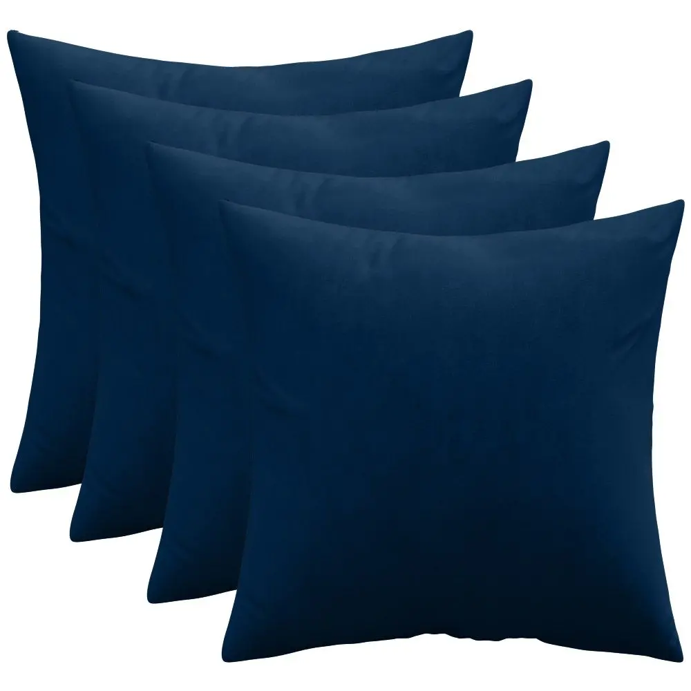  Buy Pack of 4 velvet cushions - cover and filling - Lenay Dark blue 60632 - in the UK