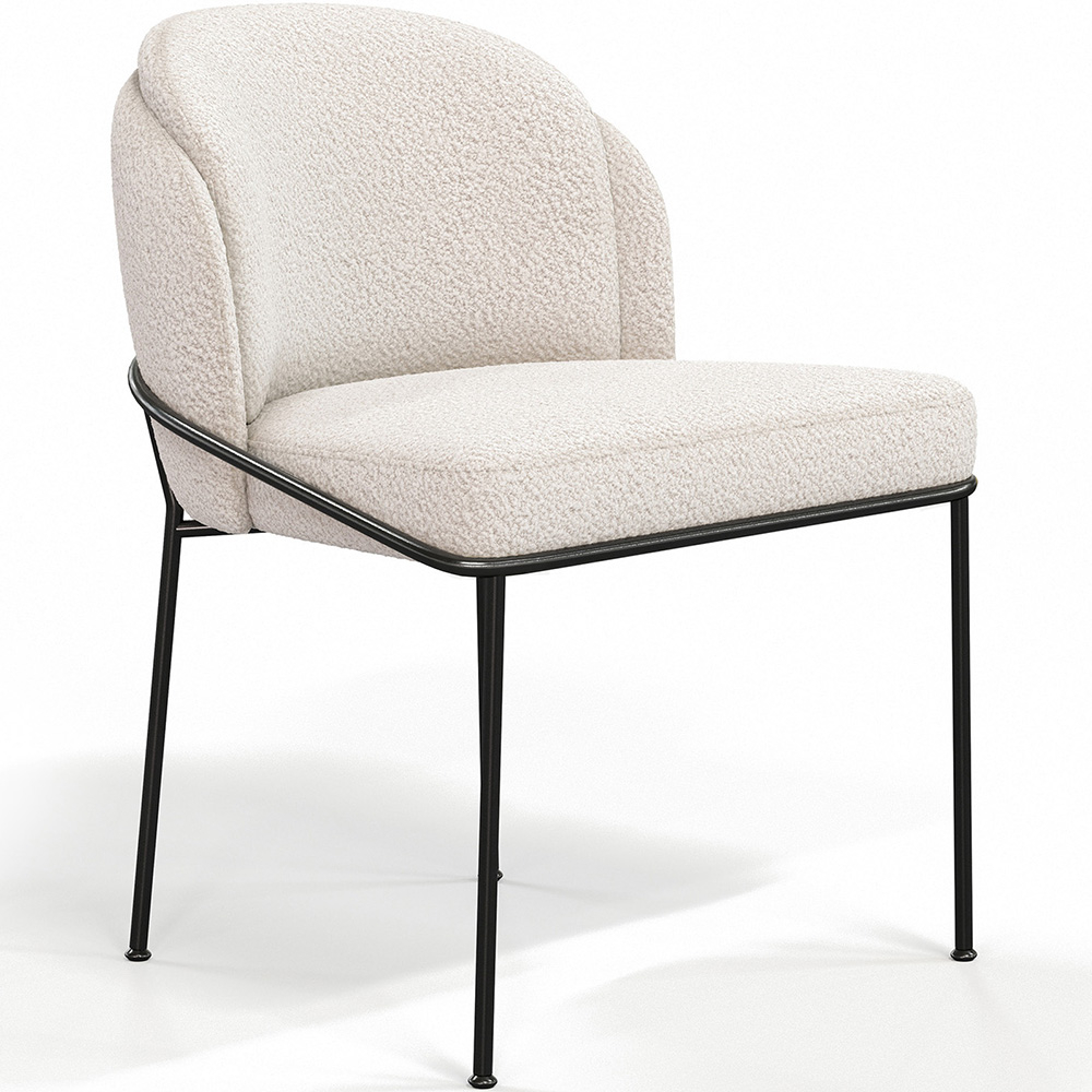  Buy Dining Chair - Upholstered in Bouclé Fabric - Duma White 60645 - in the UK