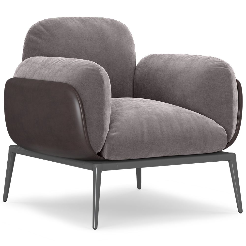  Buy Upholstered Velvet Armchair - Iura Dark grey 60650 - in the UK