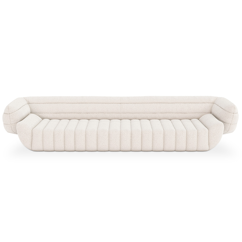  Buy Bouclé Fabric Upholstered Sofa - 4/5 Seats - Lumun White 60656 - in the UK