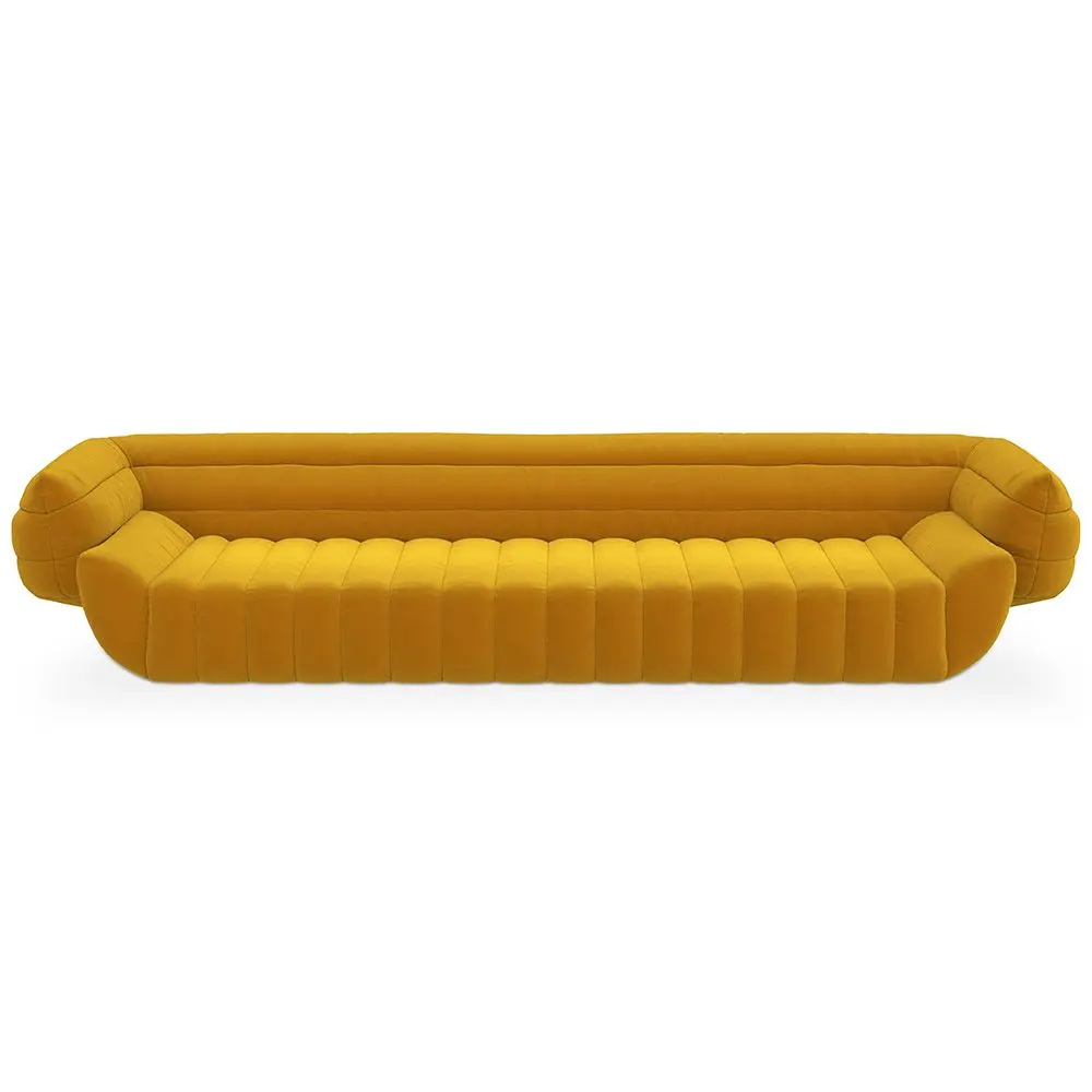  Buy Velvet Upholstered Sofa - 4/5 seats - Lumun Yellow 60641 - in the UK