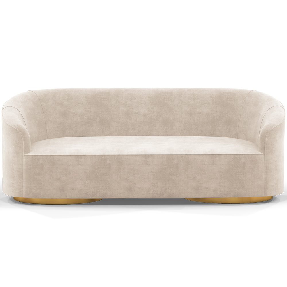  Buy 3/4-Seater Velvet Upholstered Sofa - Treya Beige 60648 - in the UK
