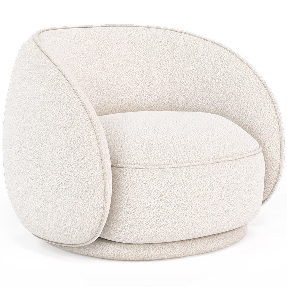  Buy Curved armchair upholstered in bouclé fabric - William White 60693 - in the UK
