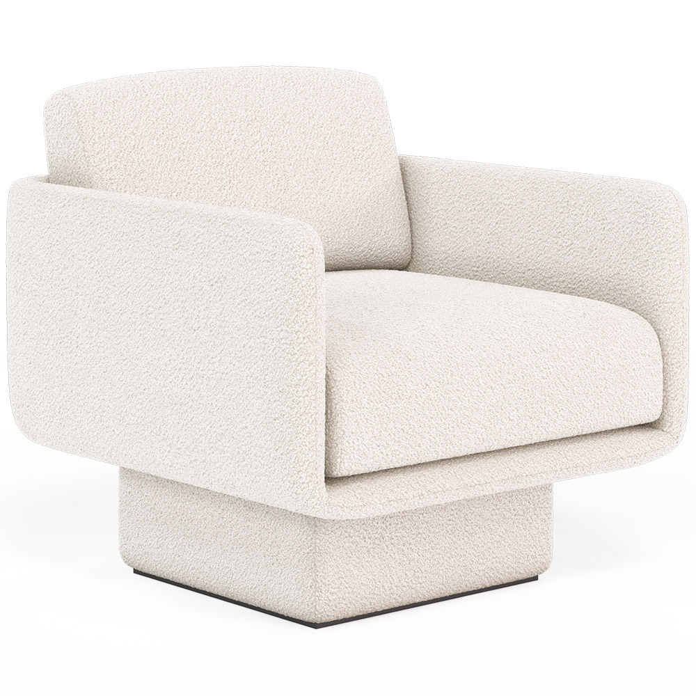  Buy Bouclé Upholstered Armchair - Chair - Ren White 61000 - in the UK