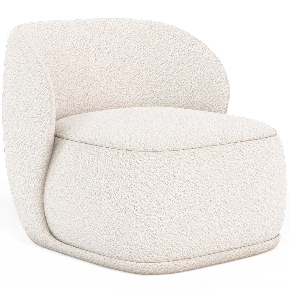  Buy Bouclé Fabric Upholstered Armchair - Treyton White 60703 - in the UK