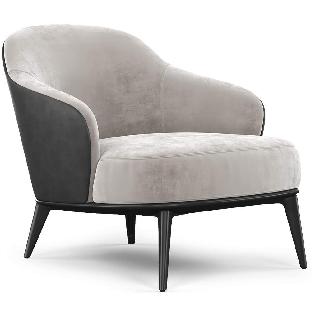  Buy  Velvet Upholstered Armchair - Renaud Light grey 60704 - in the UK