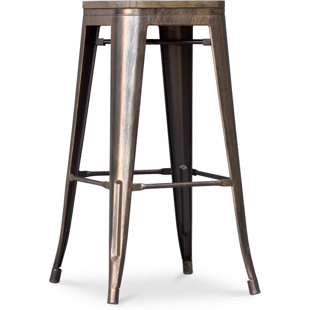  Buy Industrial Design Bar Stool - Wood & Steel - 76cm - Metalix Metallic bronze 54406 - in the UK