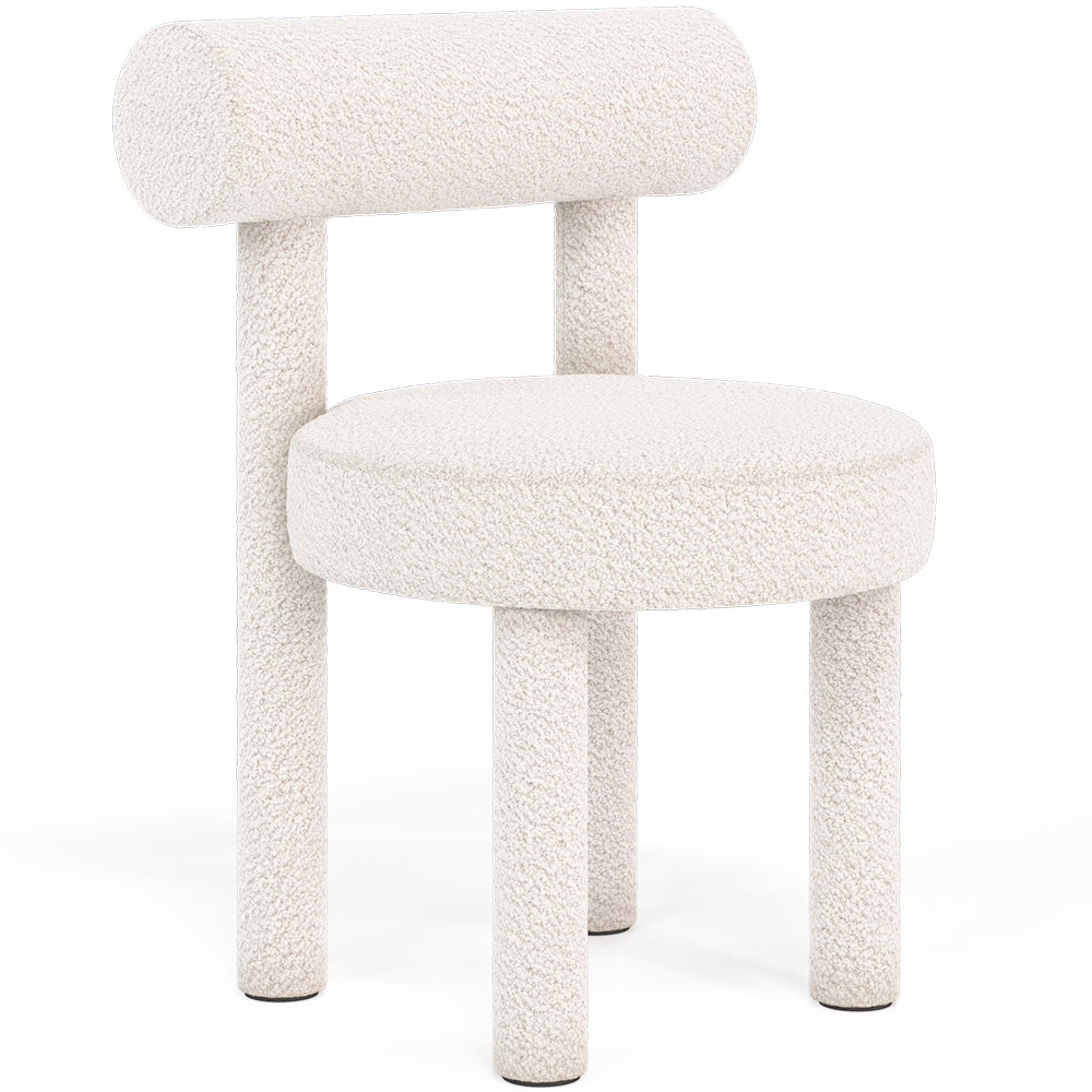  Buy Dining Chair - Upholstered in Bouclé Fabric - Reece White 60709 - in the UK