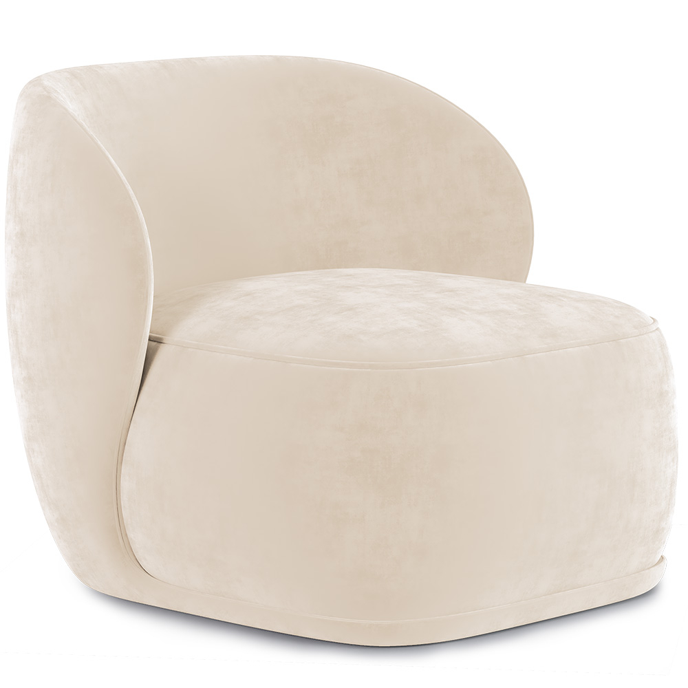  Buy Velvet Upholstered Armchair - Treyton Beige 60702 - in the UK