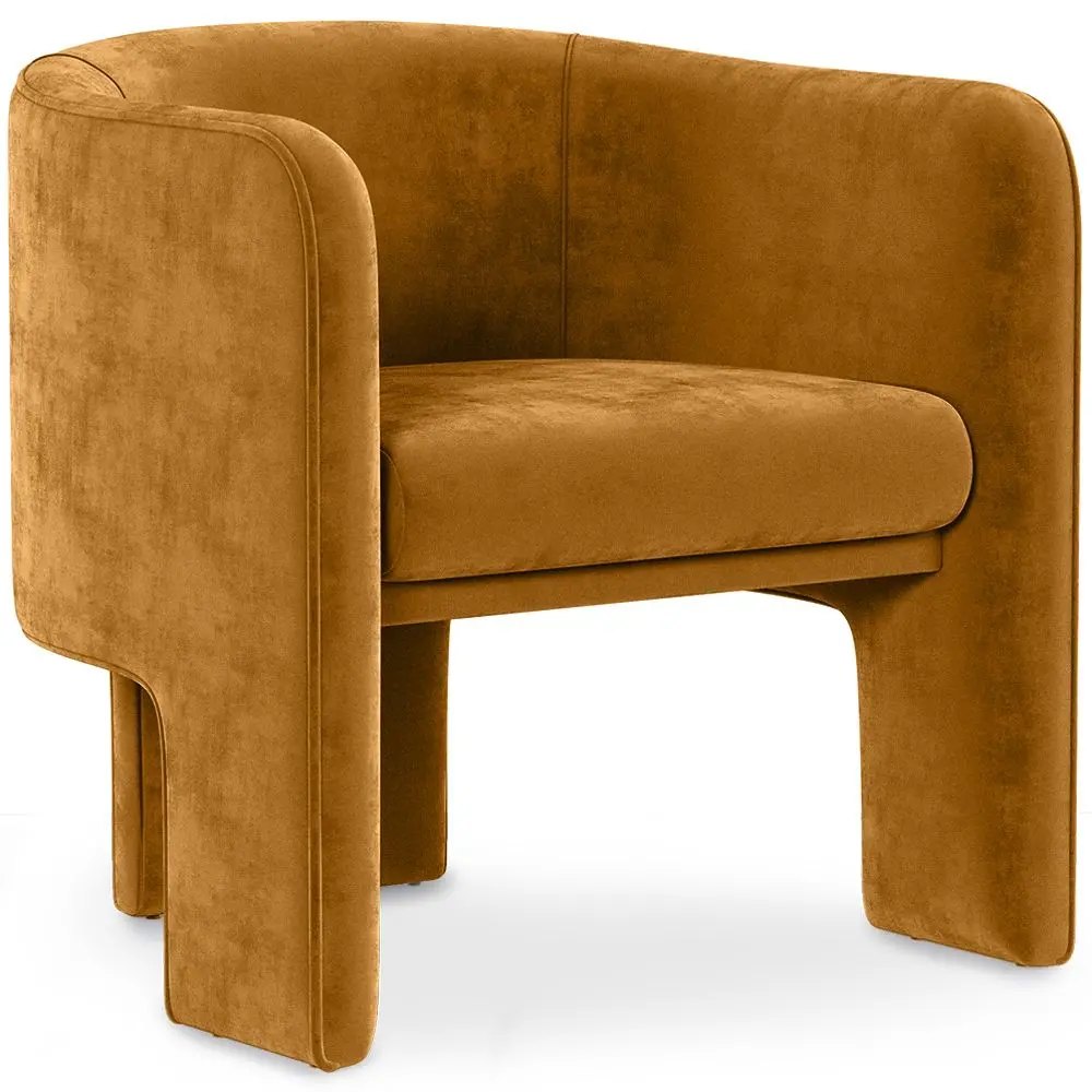 Buy Velvet Upholstered Armchair - Connor Mustard 60700 - in the UK