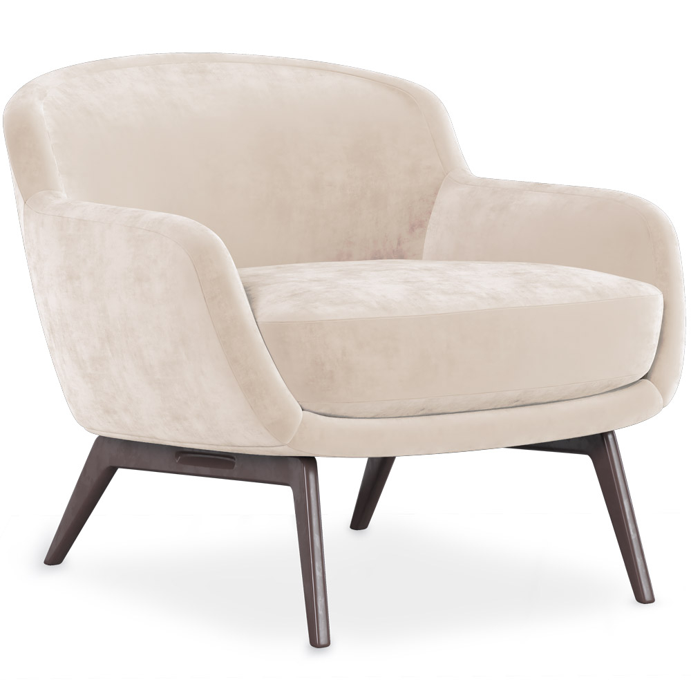  Buy Velvet Upholstered Armchair - Selvi Beige 60694 - in the UK
