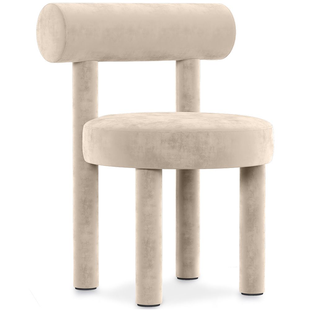  Buy Dining Chair - Upholstered in Velvet - Reece Beige 60708 - in the UK