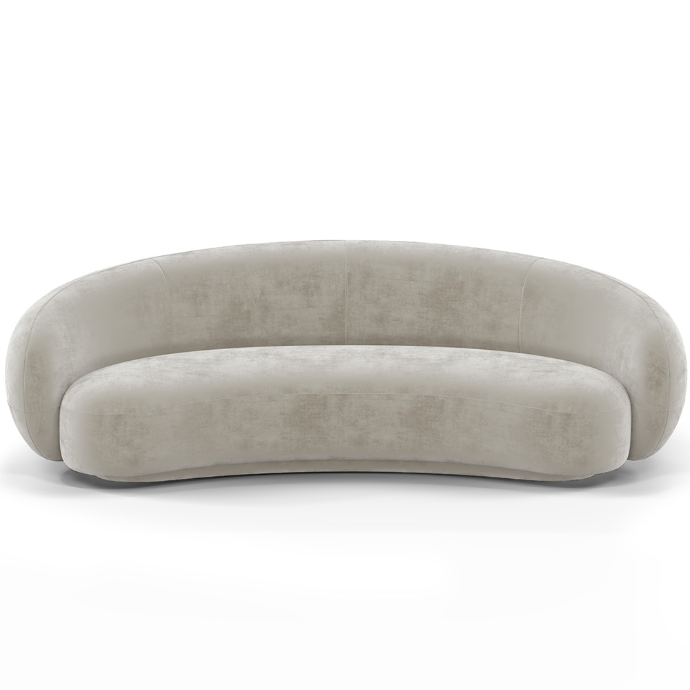  Buy Velvet Curved Sofa - 3/4 Seats - Nathan Beige 60691 - in the UK