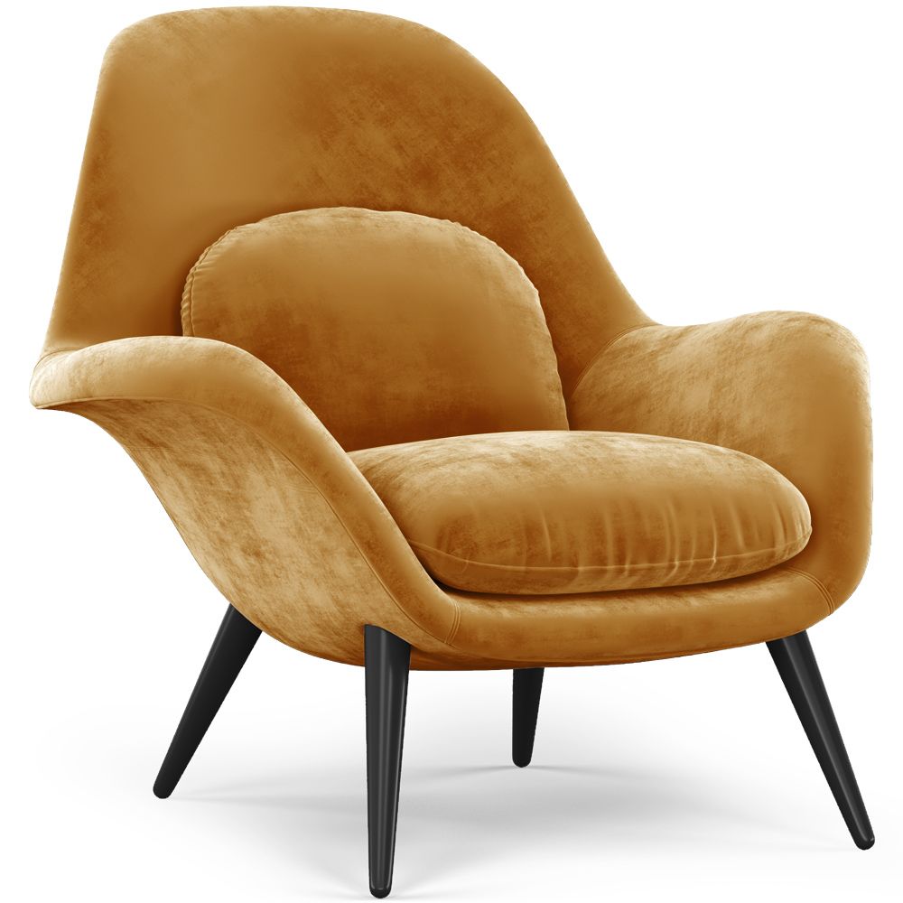  Buy Velvet Upholstered Armchair - Opera Mustard 60706 - in the UK