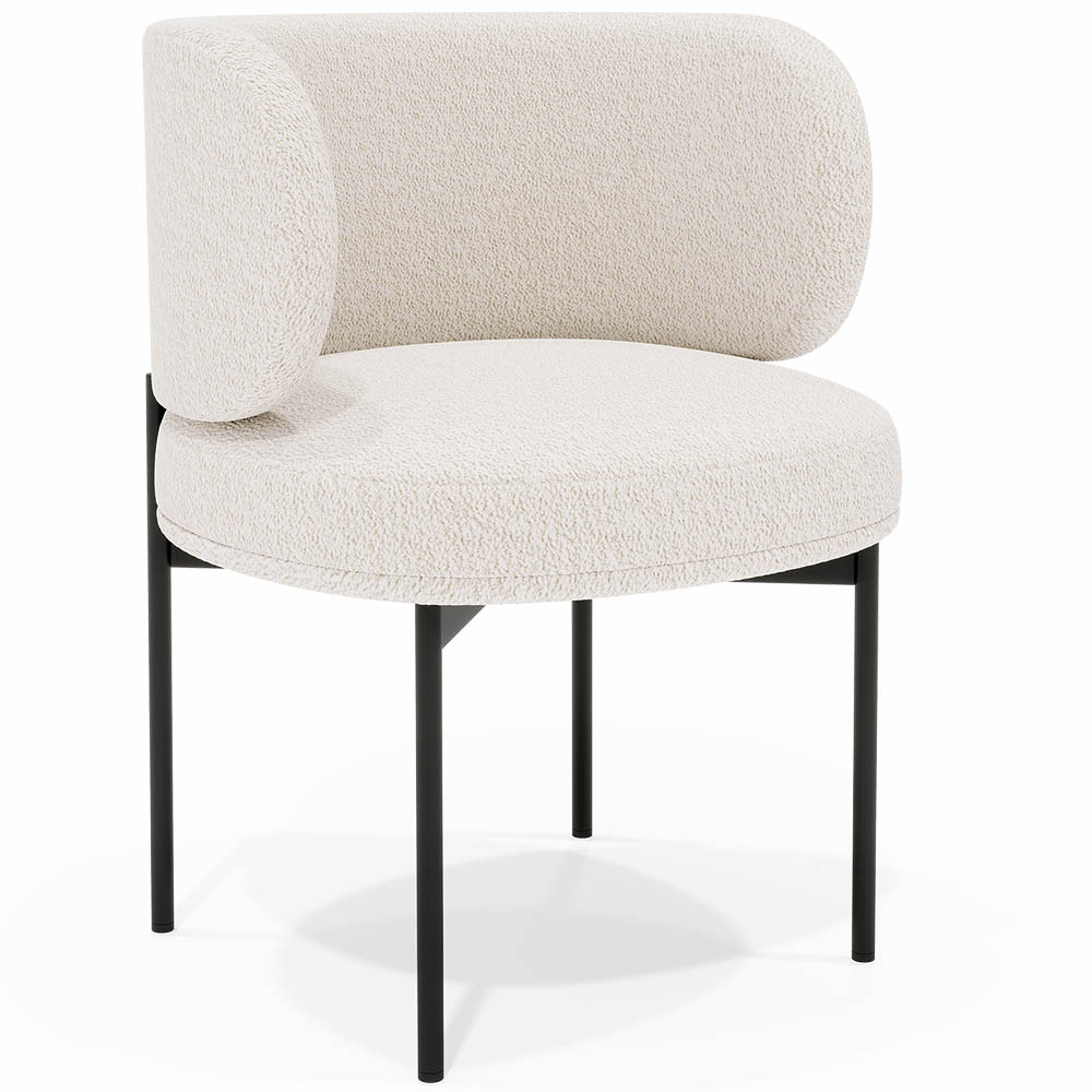  Buy Dining Chair - Upholstered in Bouclé Fabric - Calibri White 61008 - in the UK