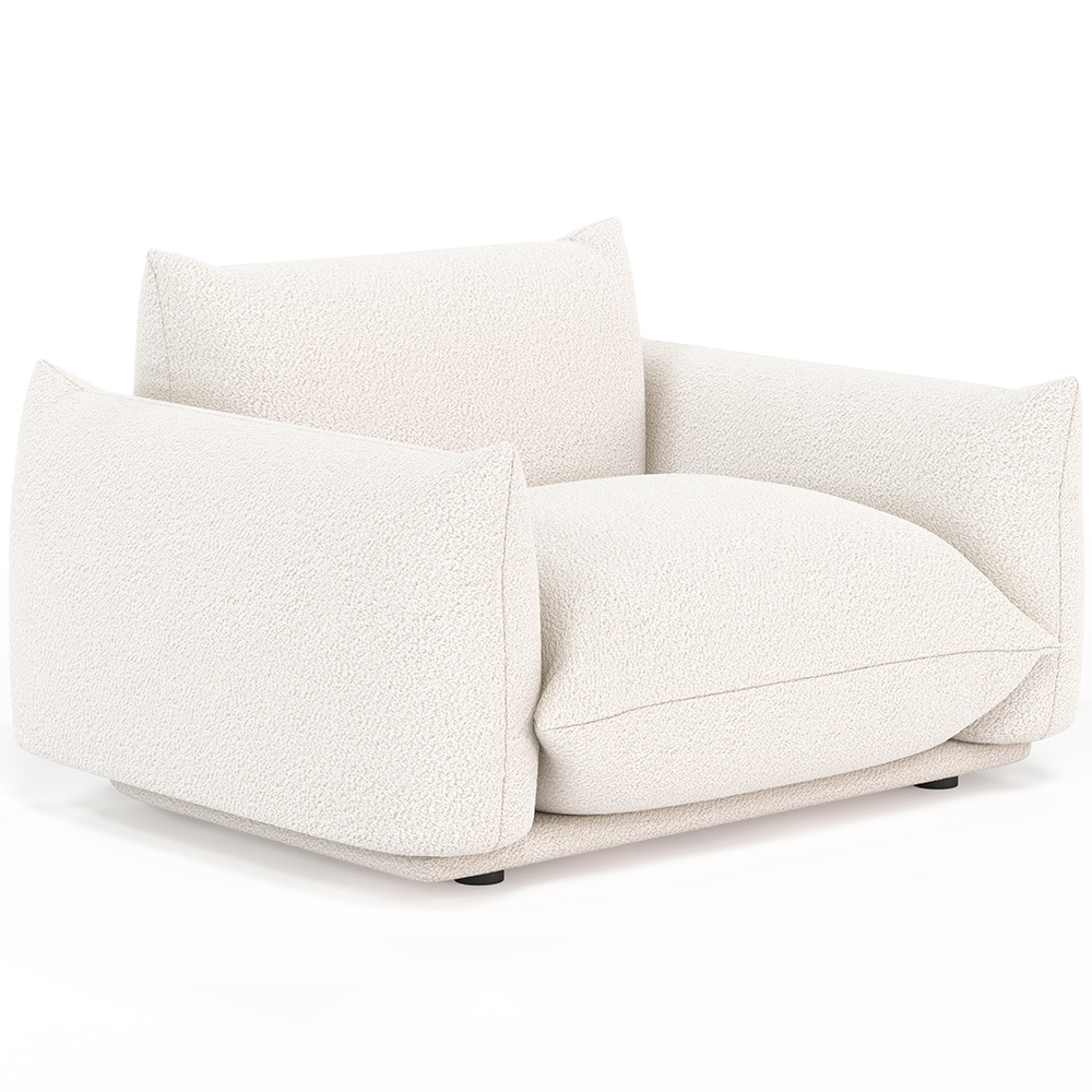  Buy  Armchair - Upholstered in Bouclé Fabric - Urana White 61012 - in the UK