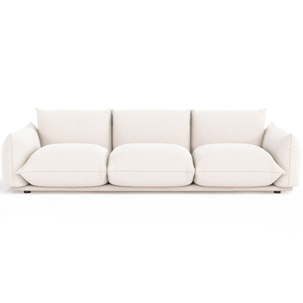  Buy 3-Seater Sofa - Bouclé Fabric Upholstery - Urana White 61014 - in the UK