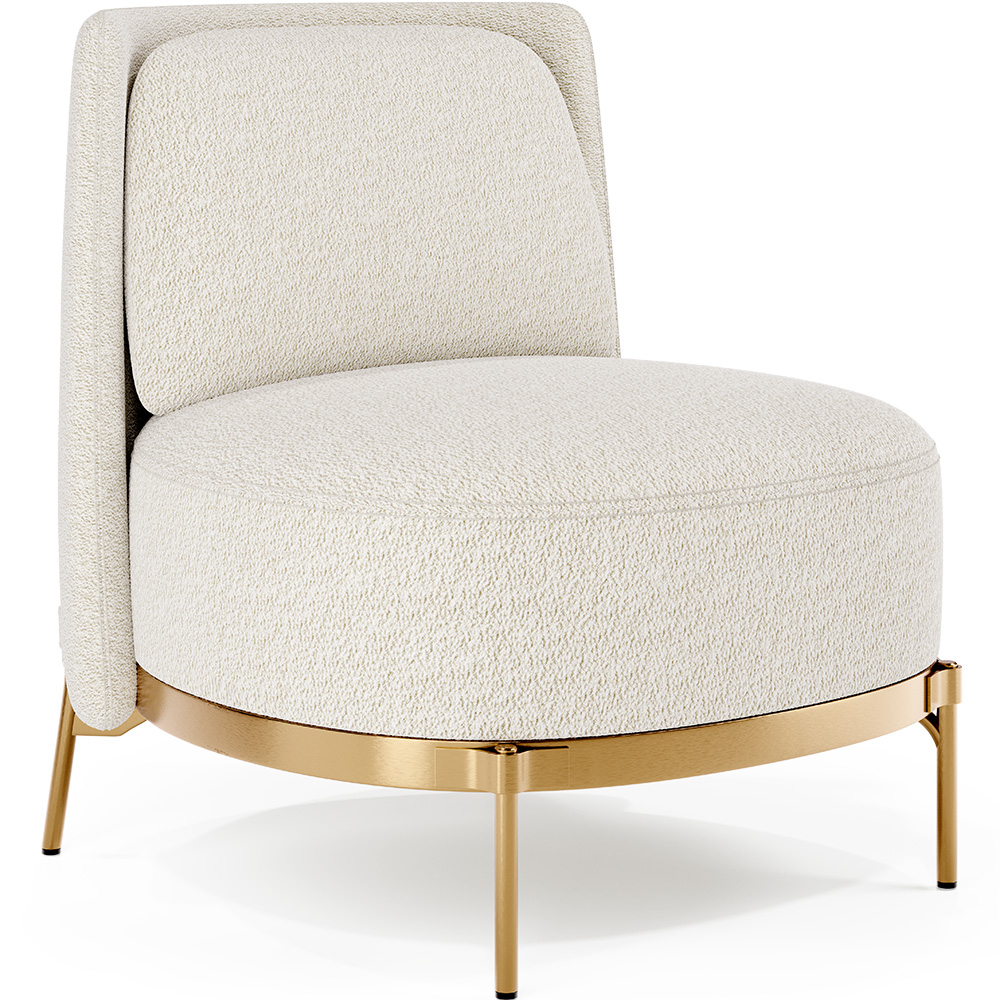  Buy Designer Armchair - Upholstered in Bouclé Fabric - Sabah White 61015 - in the UK