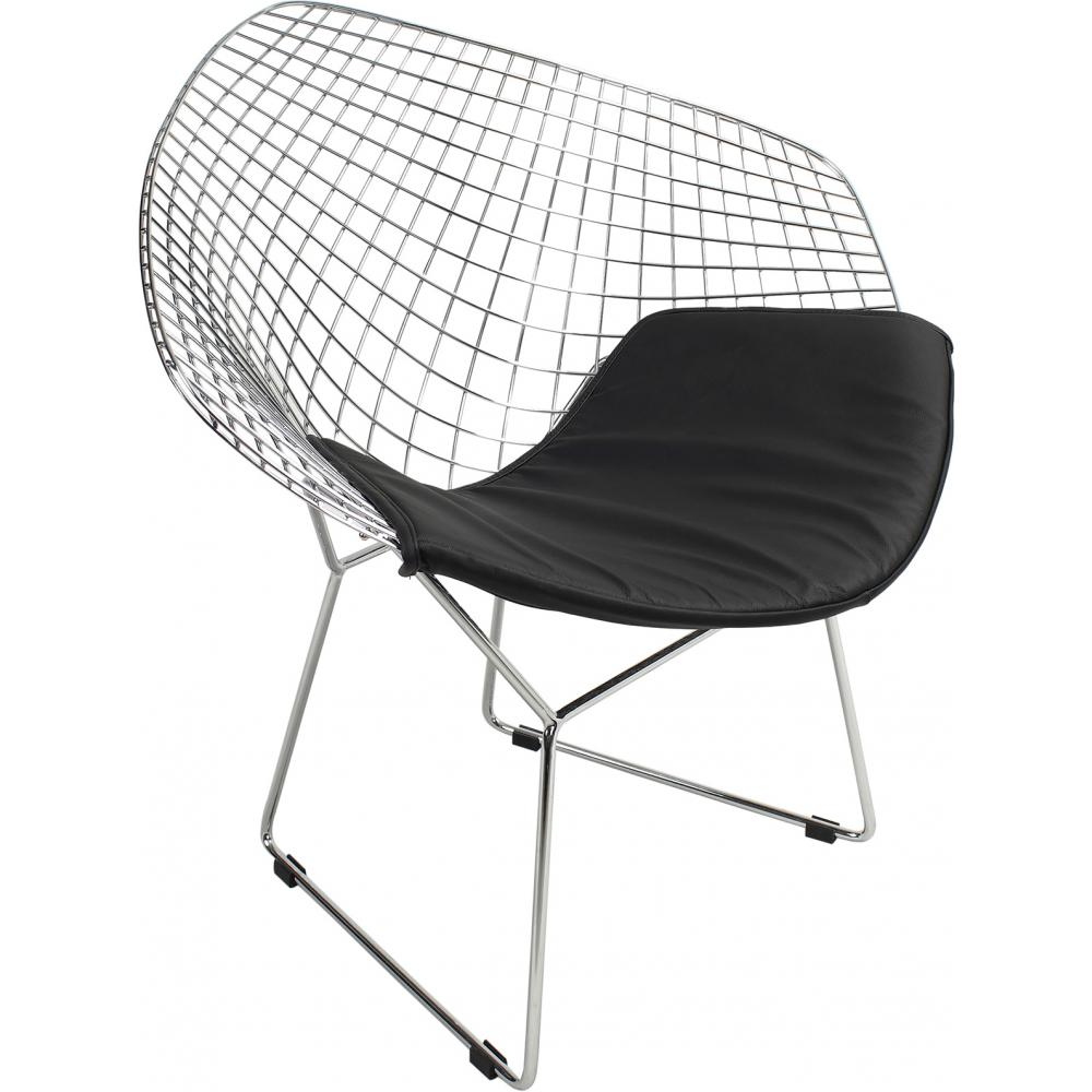  Buy Dining Chair Bertold Diam in Chrome Steel  Black 16443 - in the UK