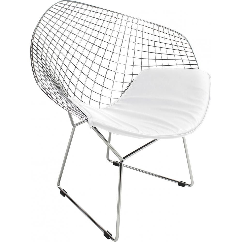  Buy Dining Chair Bertold Diam in Chrome Steel  White 16443 - in the UK