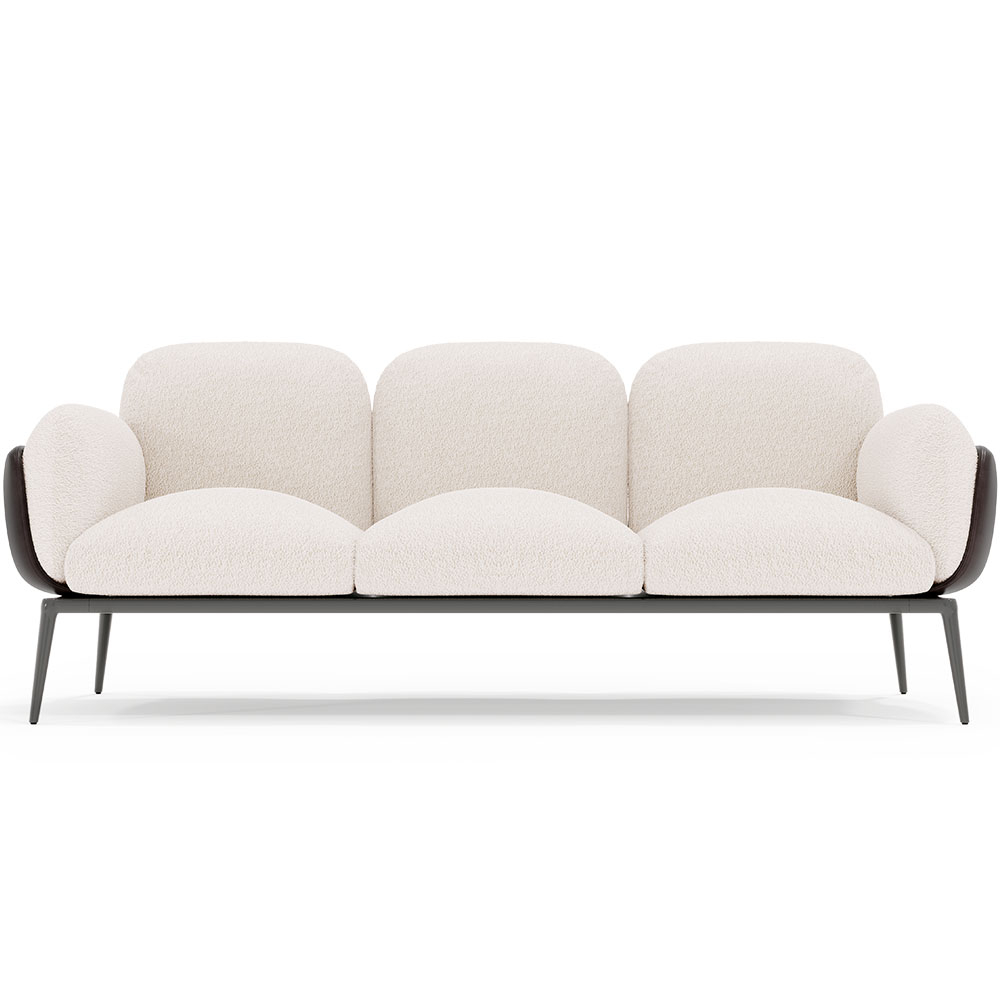  Buy 3-Seater Sofa - Upholstered in Bouclé Fabric - Greda White 61024 - in the UK