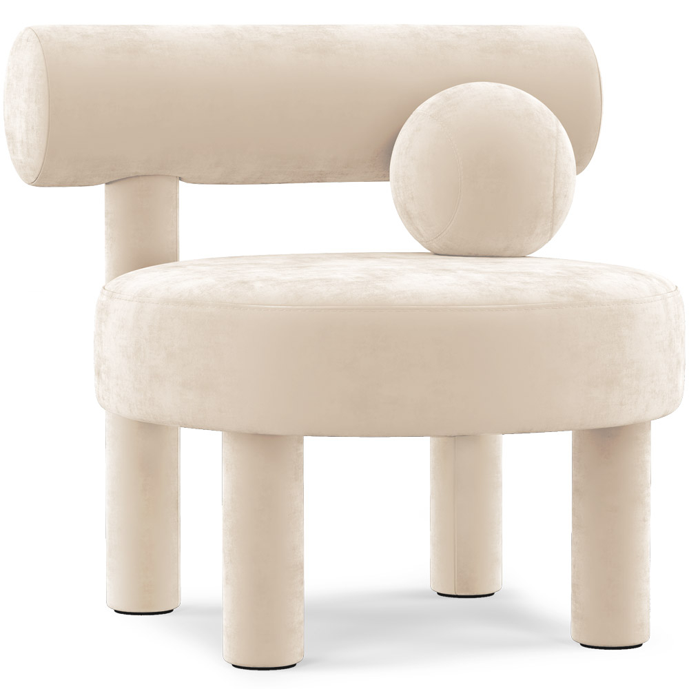  Buy  Armchair - Upholstered in Velvet - Fera Beige 60696 - in the UK