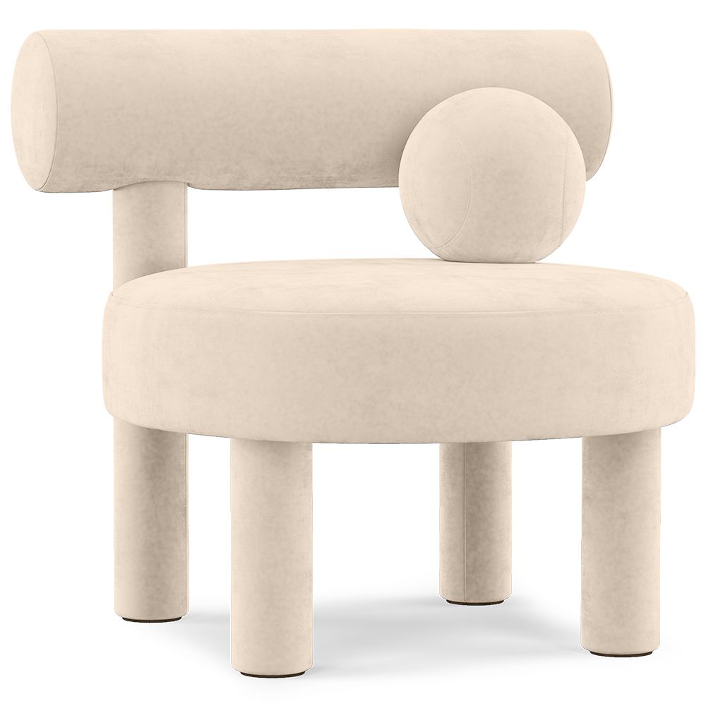 Buy  Armchair - Upholstered in Velvet - Fera White 60696 - in the UK