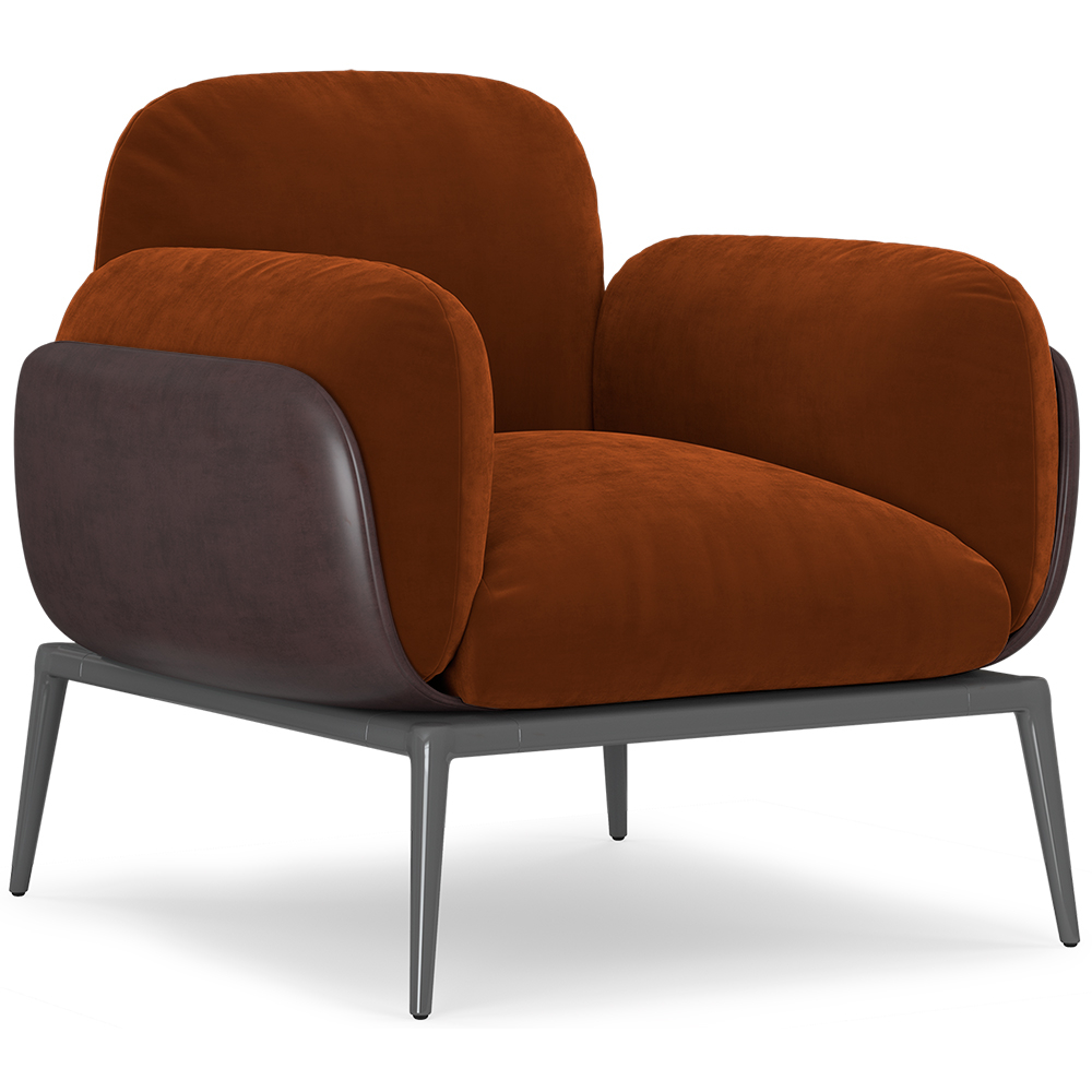 Buy Upholstered Velvet Armchair - Iura Chocolate 60650 - in the UK