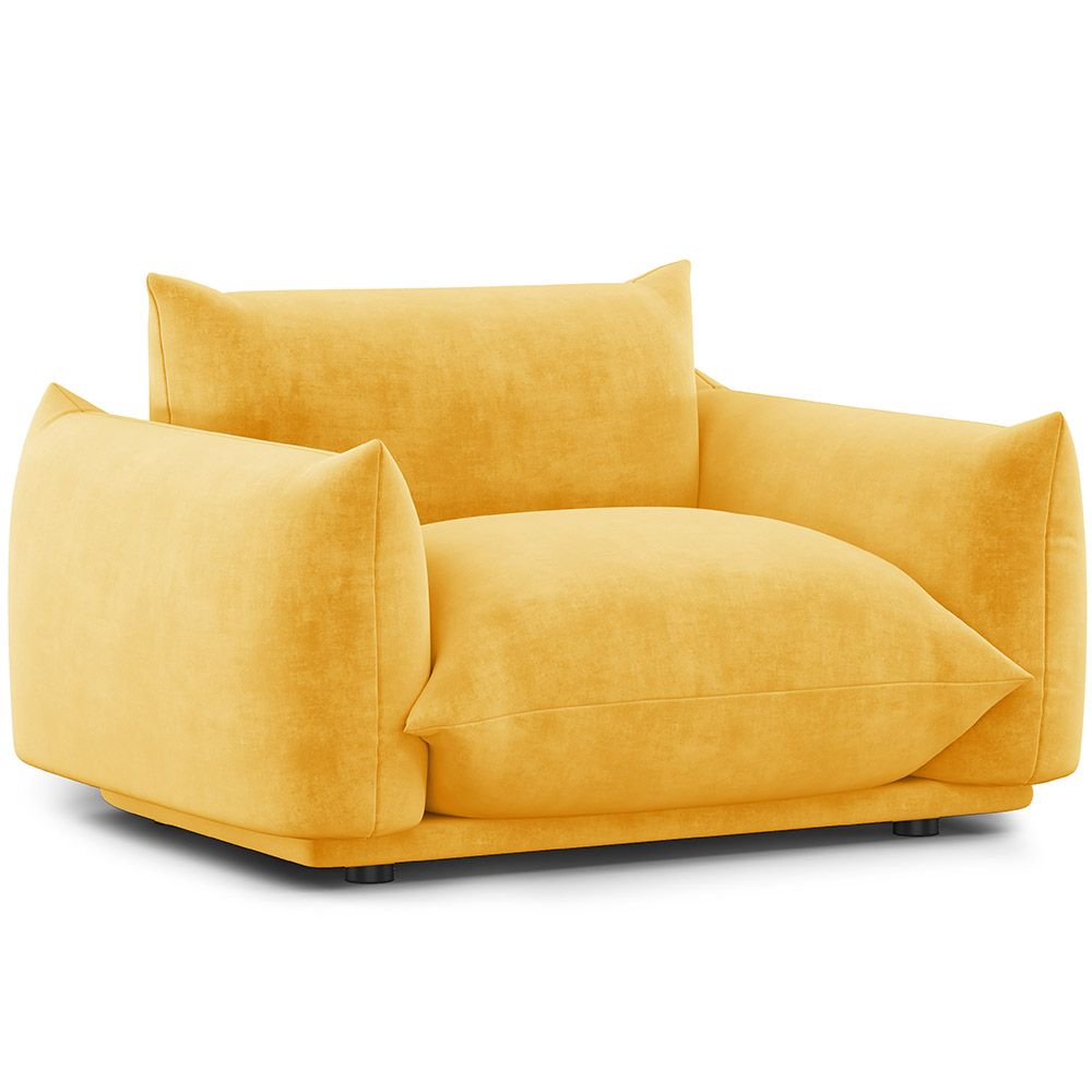  Buy Armchair - Velvet Upholstery - Urana Yellow 61011 - in the UK