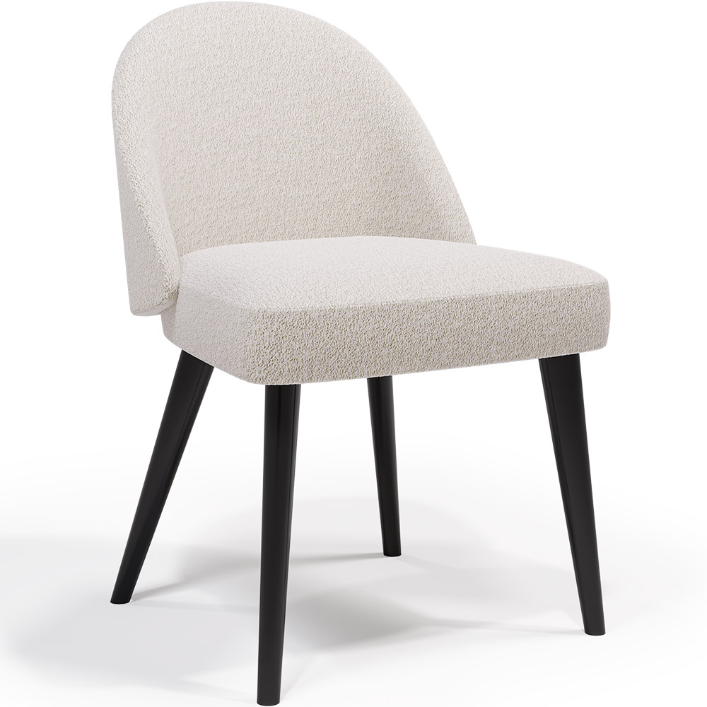  Buy Dining Chair - Upholstered in Bouclé Fabric - Percin White 61051 - in the UK