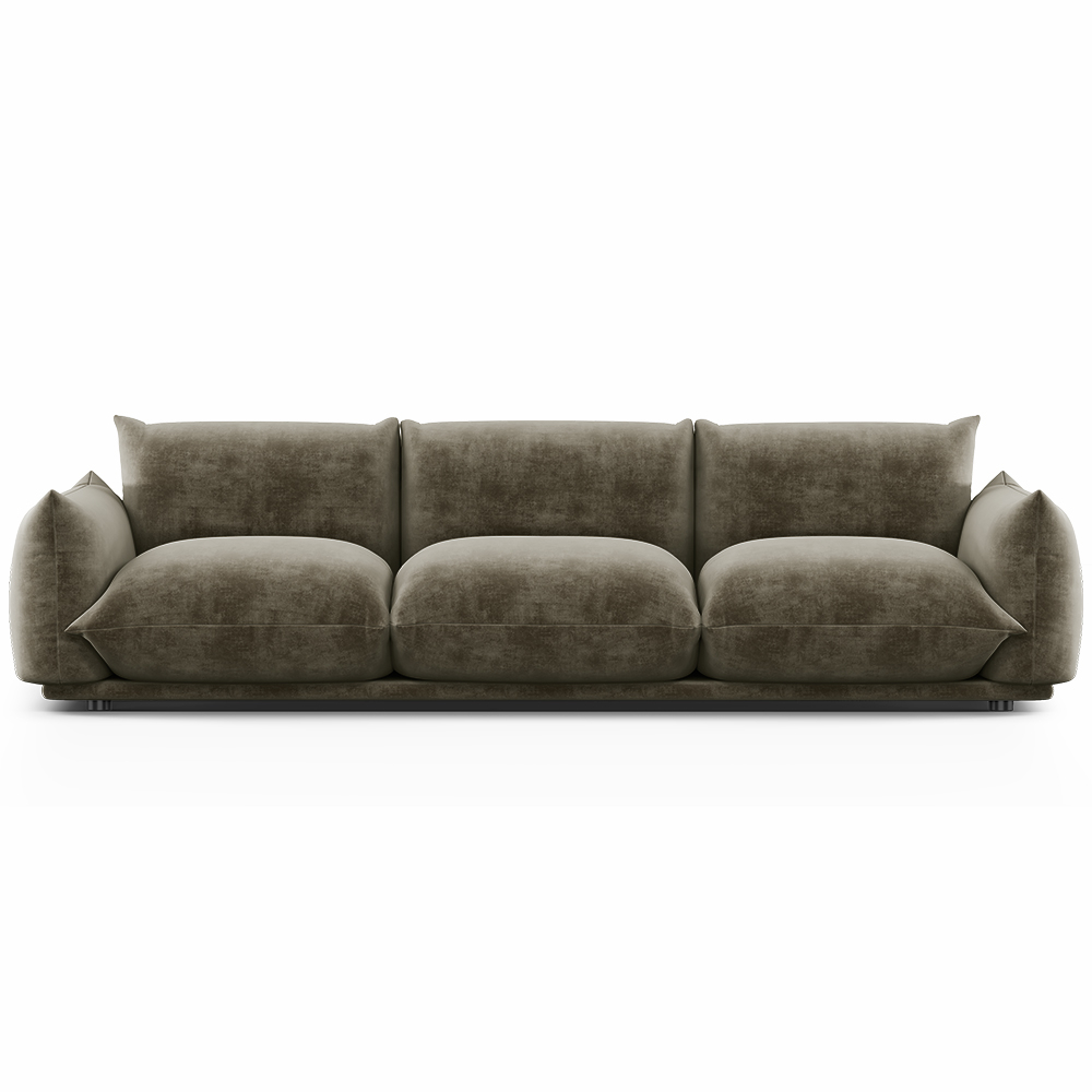  Buy 3-Seater Sofa - Velvet Upholstery - Urana Taupe 61013 - in the UK