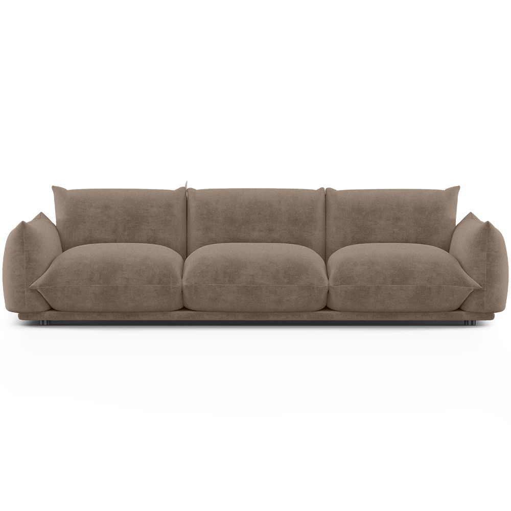  Buy 3-Seater Sofa - Velvet Upholstery - Urana Taupe 61013 - in the UK