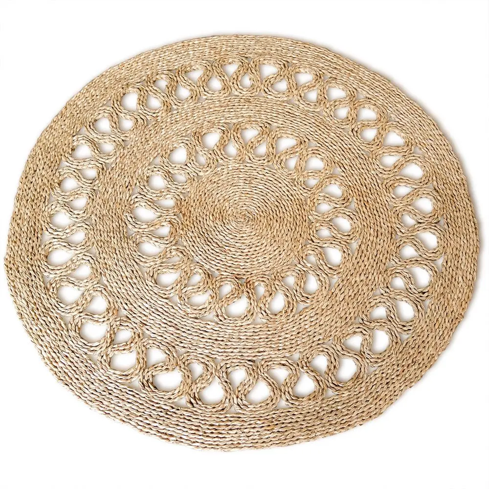  Buy Round Jute Rug - Boho Bali - 150 CM - Nylah Natural 61085 - in the UK