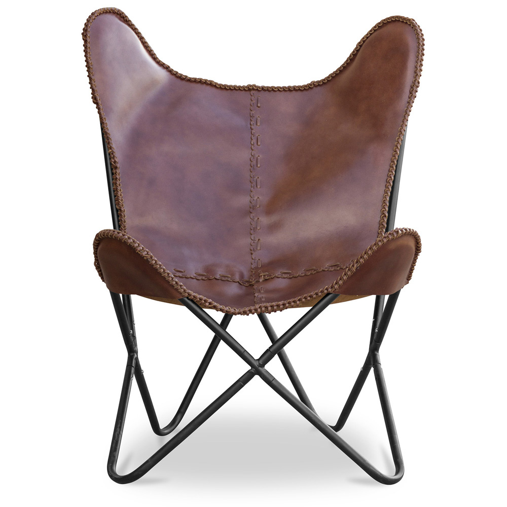  Buy Butterfly chair - brown leather - Cuik Chocolate 58895 - in the UK
