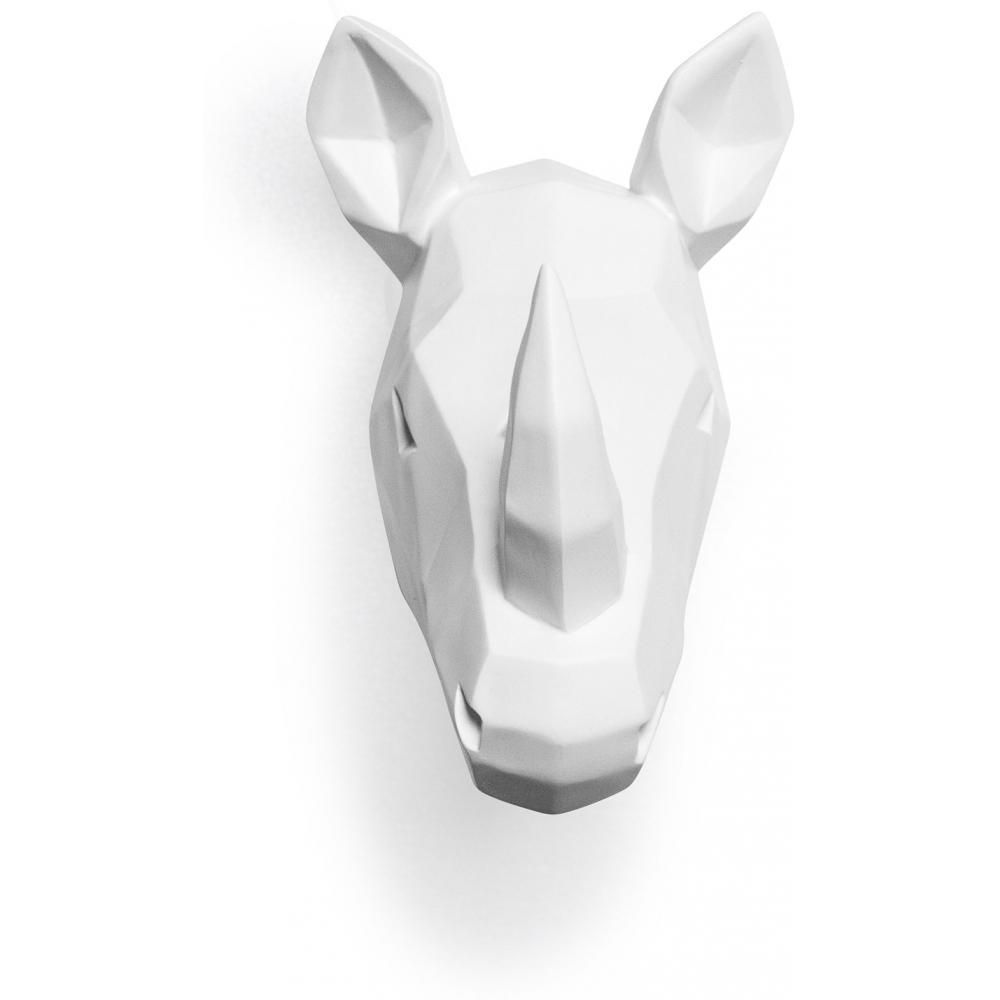  Buy Origami Rhino head - Resin White 58958 - in the UK