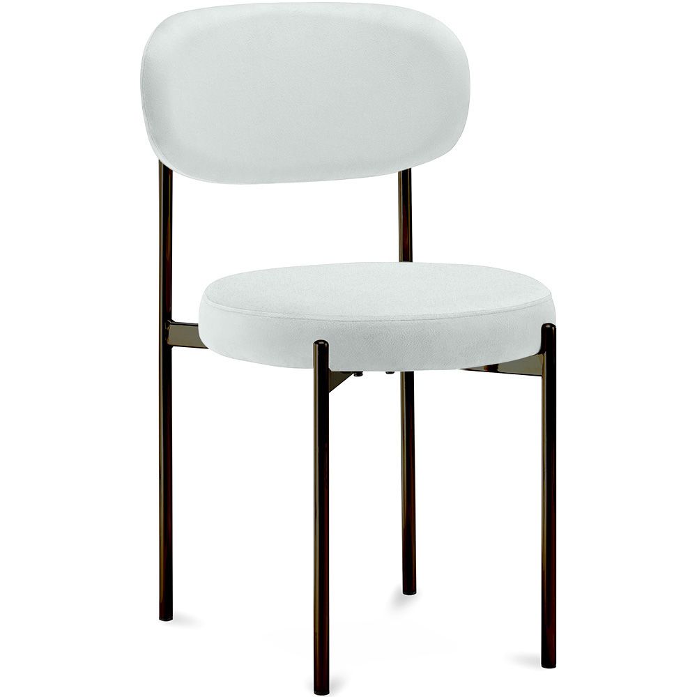  Buy Dining Chair - Upholstered in Velvet - Black Metal - Martha Beige 61003 - in the UK