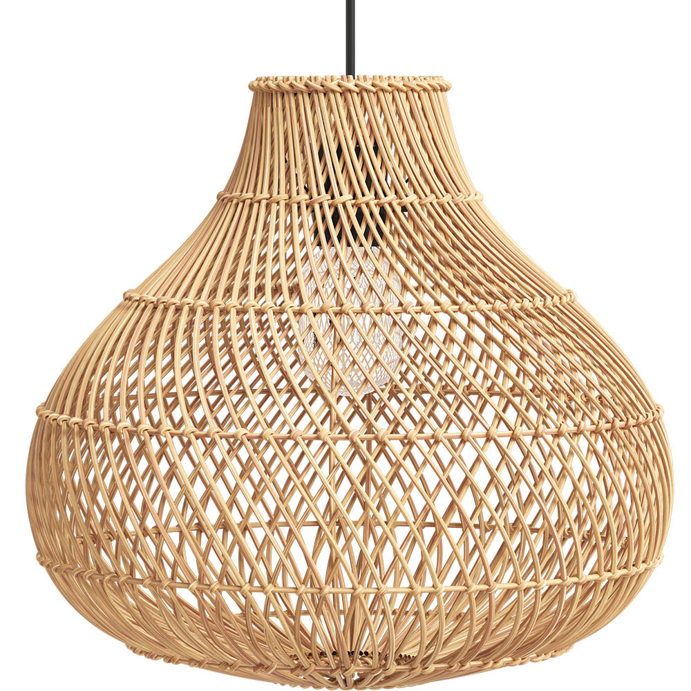  Buy Rattan Ceiling Lamp - Bali Boho Hanging Lamp - Gehe Natural 61136 - in the UK
