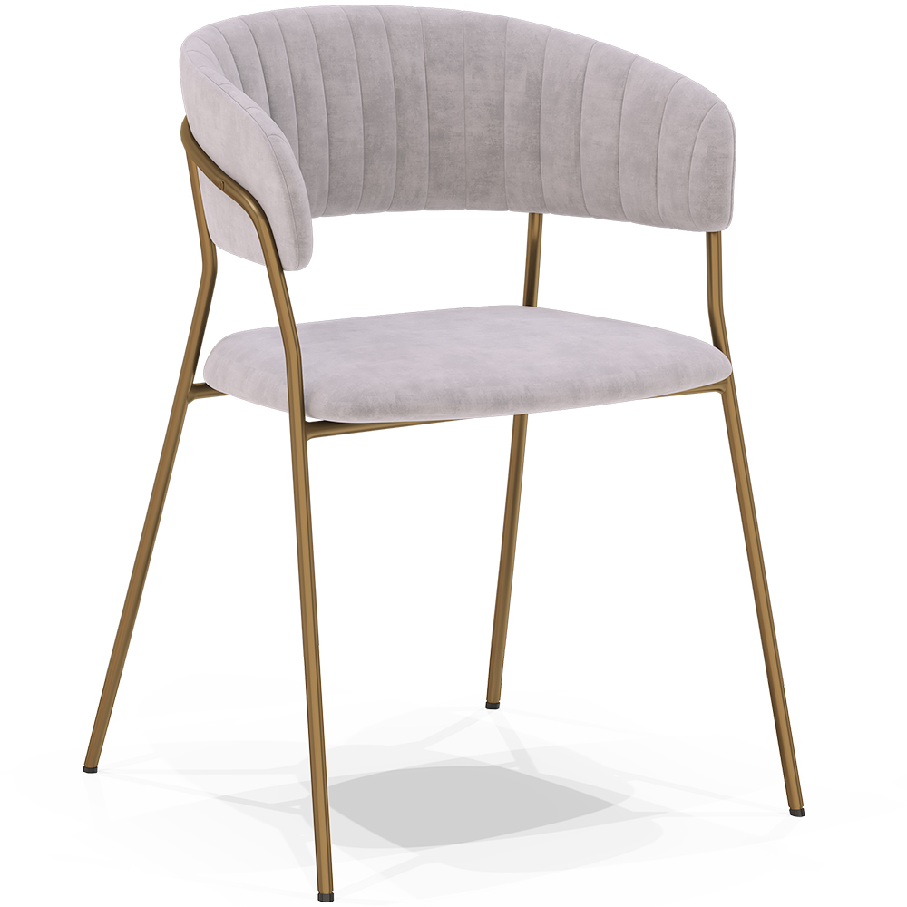  Buy Dining chair - Upholstered in Velvet - Lona Light grey 61147 - in the UK