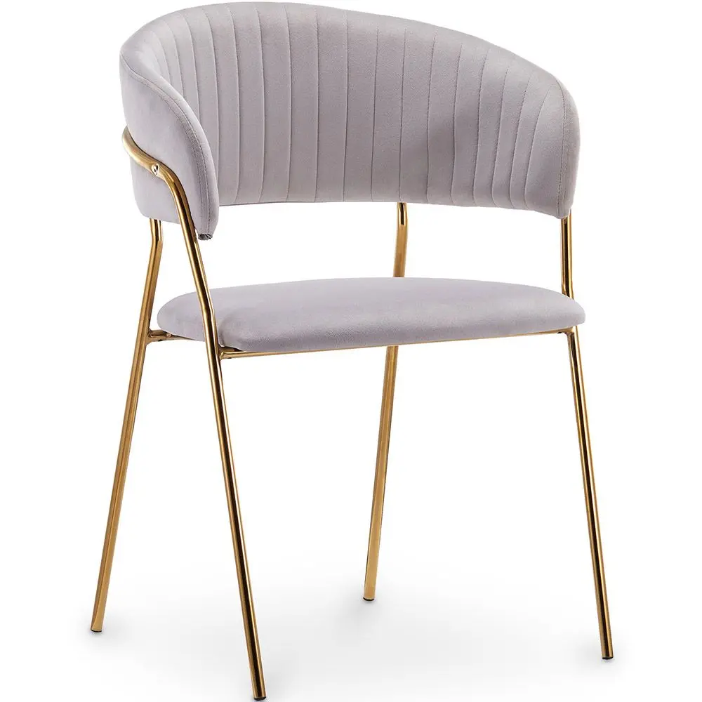  Buy Dining chair - Upholstered in Velvet - Lona Light grey 61147 - in the UK