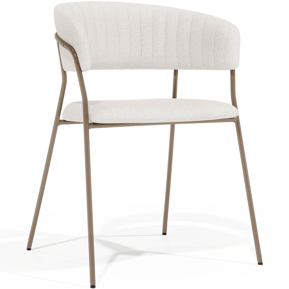  Buy Dining chair - Upholstered in Bouclé Fabric - Lona White 61148 - in the UK