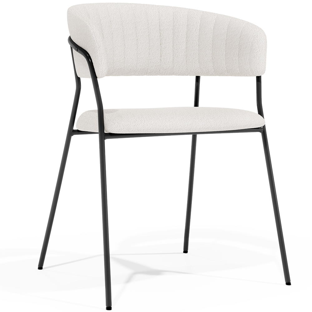  Buy Dining chair - Upholstered in Bouclé Fabric - Lona White 61149 - in the UK