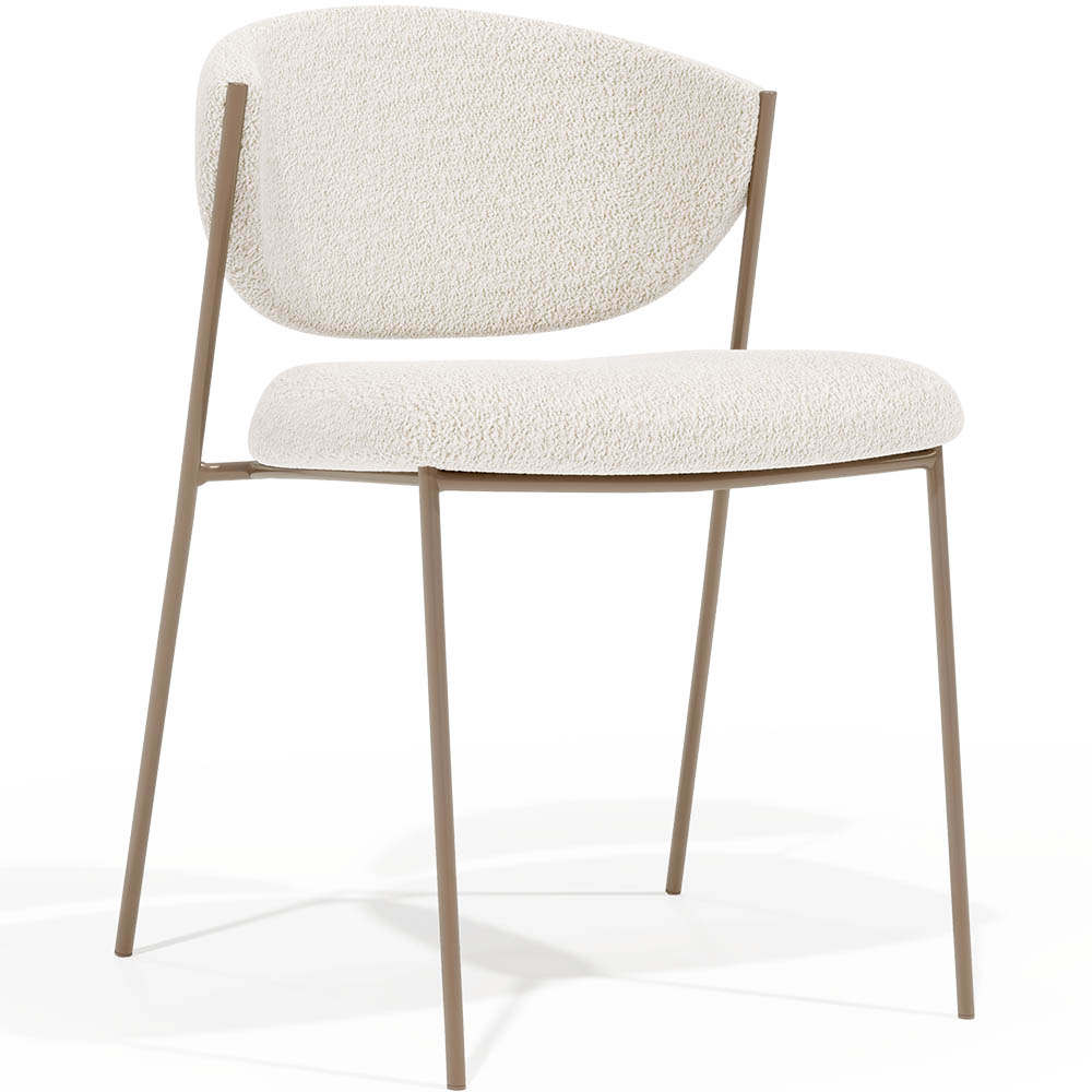 Buy Dining chair - Upholstered in Bouclé Fabric - Vara White 61150 - in the UK