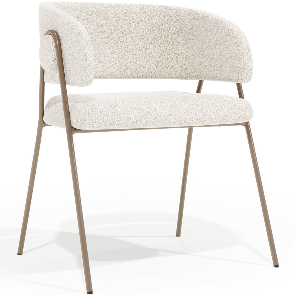  Buy Dining chair - Upholstered in Bouclé Fabric - Manar White 61152 - in the UK
