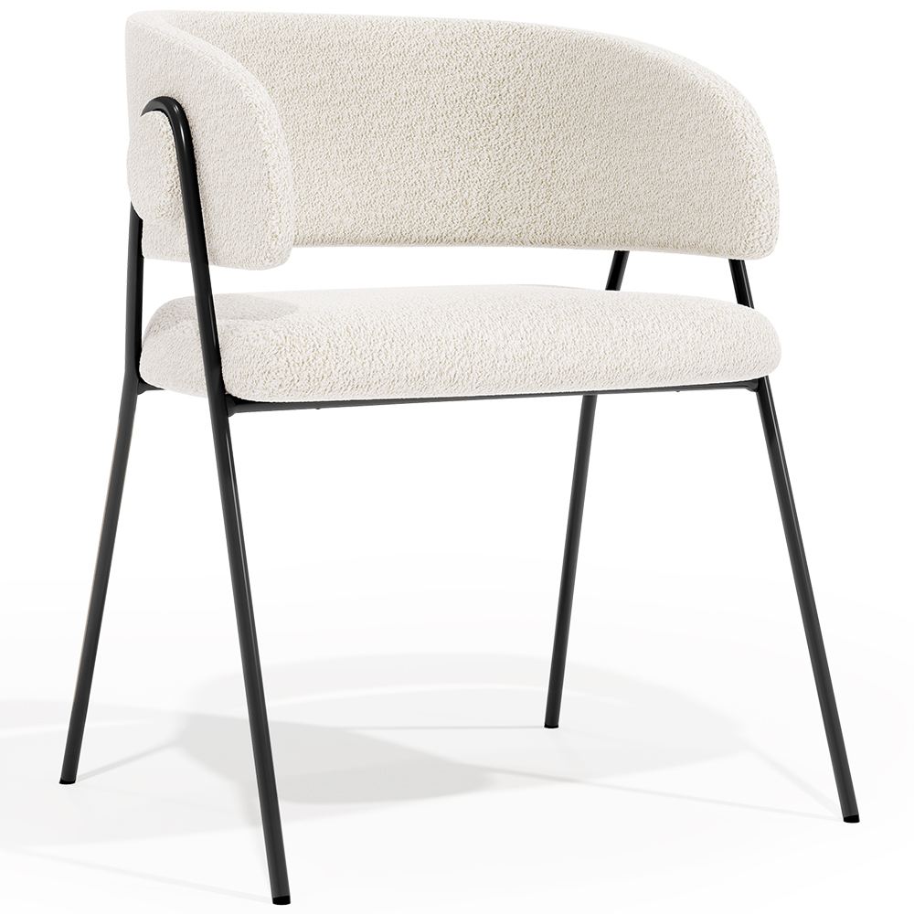 Buy Dining chair - Upholstered in Bouclé Fabric - Manar White 61153 - in the UK