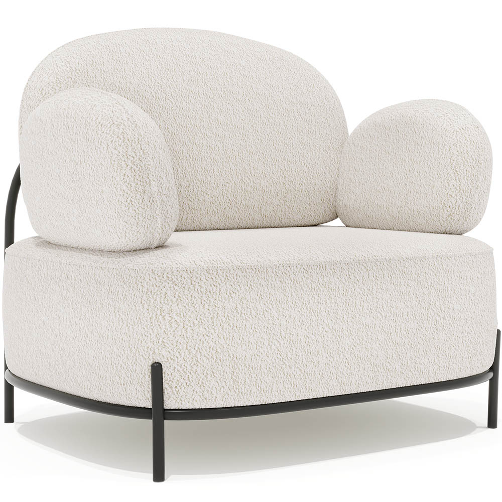  Buy Design armchair - Upholstered in bouclé fabric - Munum White 61156 - in the UK